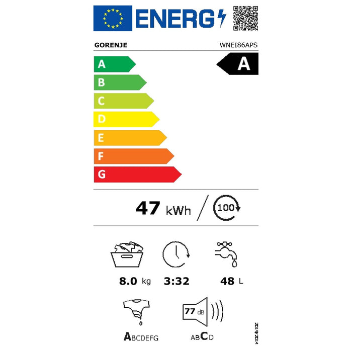 Gorenje Waschautomat 8kg,1600Upm,54,5cm WNEI 86 APS