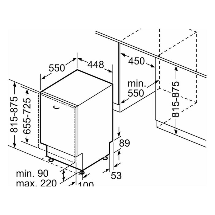 Bosch Serie 2 SPV2IKX10E Geschirrspüler vollintegrierbar 45cm 9 Maßgedecke F