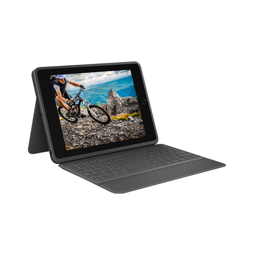 Produktbild Tablet-Tastatur - Logitech Rugged Folio Graphit USB Typ-C QWERTZ-Tablet-Tastatur - Deutsch - grau