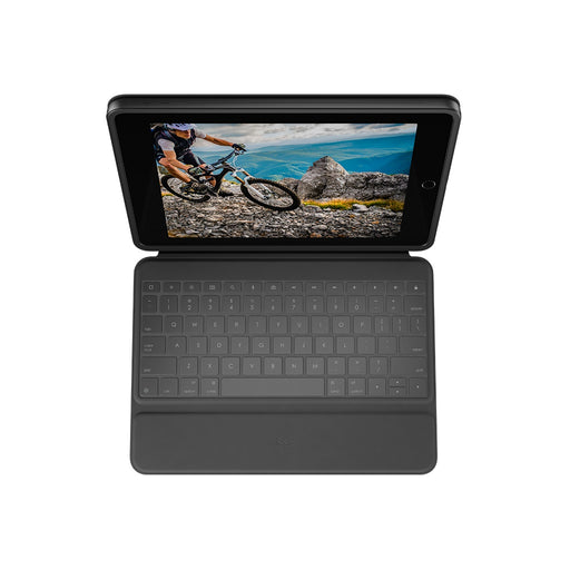 Produktbild Tablet-Tastatur - Logitech Rugged Folio Graphit USB Typ-C QWERTZ-Tablet-Tastatur - Deutsch - grau