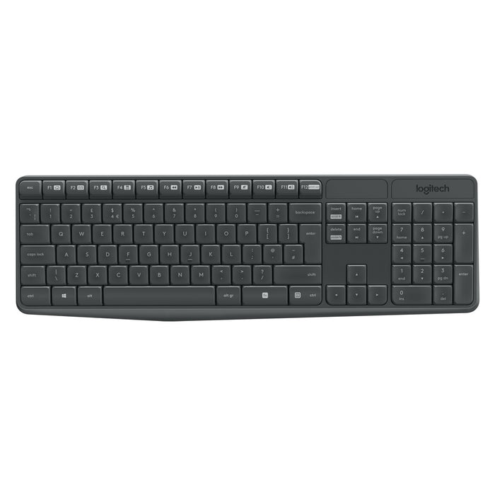 Logitech MK235 Wireless Keyboard and Mouse Combo Tastatur USB QWERTY US International Grau