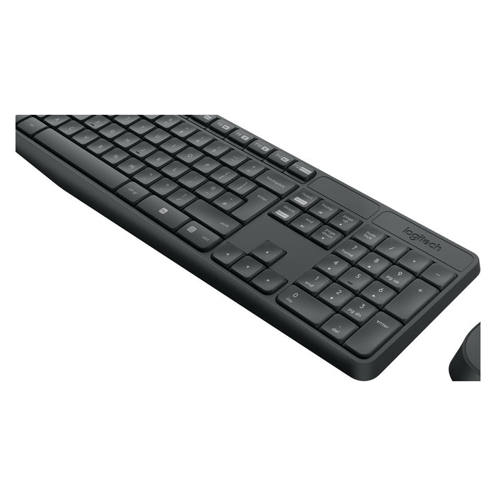 Logitech MK235 Wireless Keyboard and Mouse Combo Tastatur USB QWERTY US International Grau