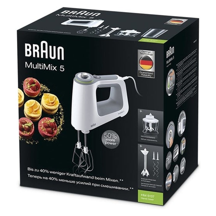 Braun MultiMix 5 HM 5137 Handmixer 750 W Grau, Weiß