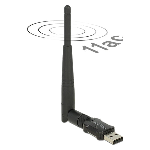 Produktbild WLAN-Stick - Delock 12462 Netzwerkkarte WLAN 433 Mbit/s