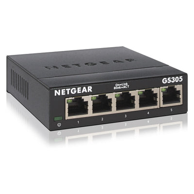 GS305 Switch 5 Port Gigabit Ethernet LAN Switch (Plug-and-Play Netzwerk Switch, LAN