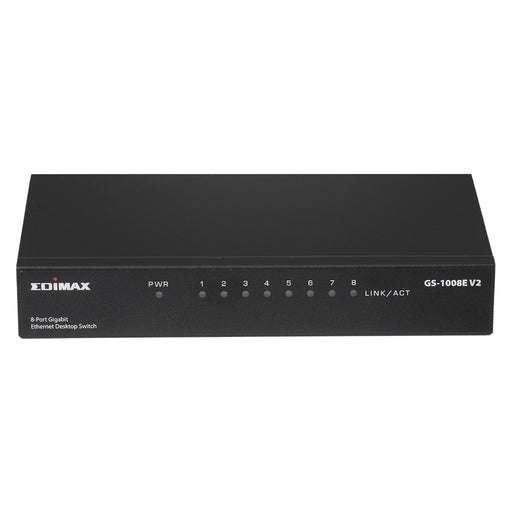 Produktbild Netzwerk-Switch - Edimax GS-1008E V2 Netzwerk-Switch Unmanaged Gigabit Ethernet (10/100/1000) Schwarz