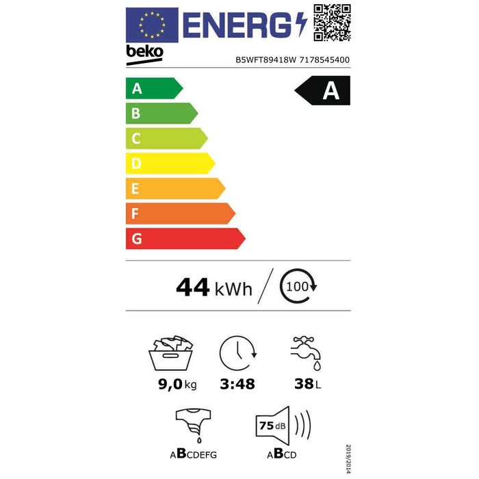 Beko Waschautomat m.XL-Tür Bluetooth,Wifi B5WFT89418W