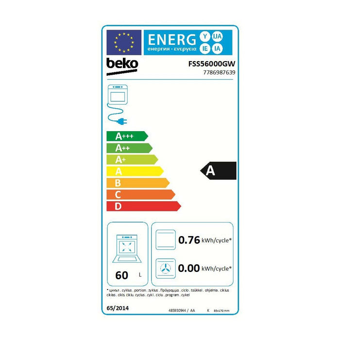 Beko Elektroherd 50cm FSS56000GW