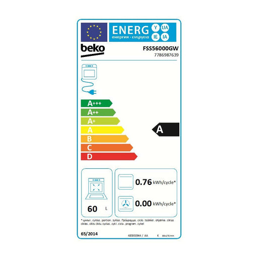 Produktbild Elektro-Kochfeld - Beko Elektroherd 50cm FSS56000GW