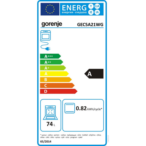 Produktbild Elektro-Standherd - Gorenje GEC5A21WG Freistehender Herd 74 l Elektro Keramik Weiß A