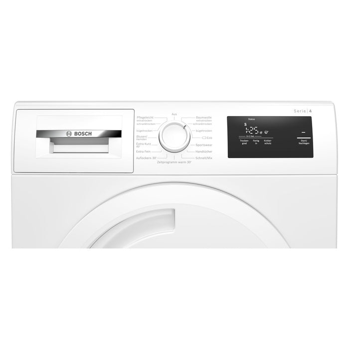 Bosch Serie 4 WTH85VH3 Wärmepumpentrockner Frontlader freistehend mit 8 kg in weiß A++