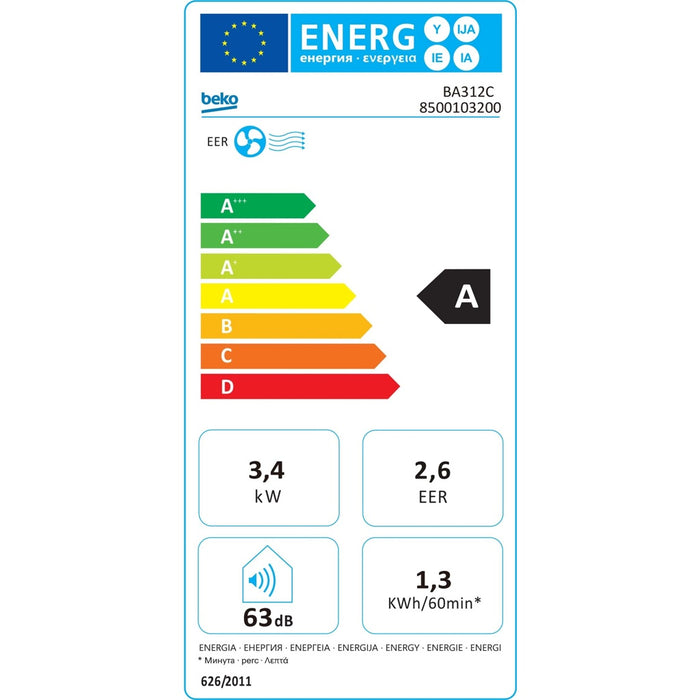 Beko BA312C Mobil-Klimagerät 12.000 BTU in weiß