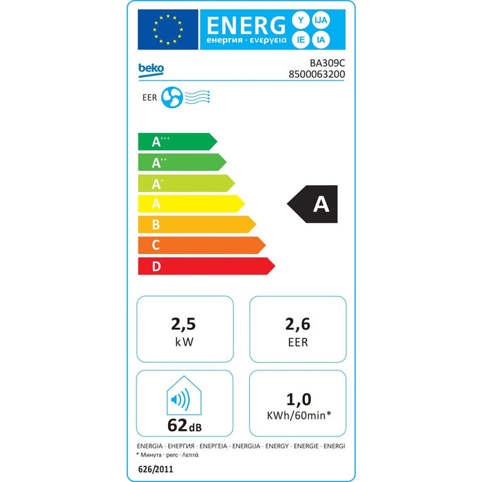 Beko BA309C Mobil-Klimagerät 9.000 BTU in weiß