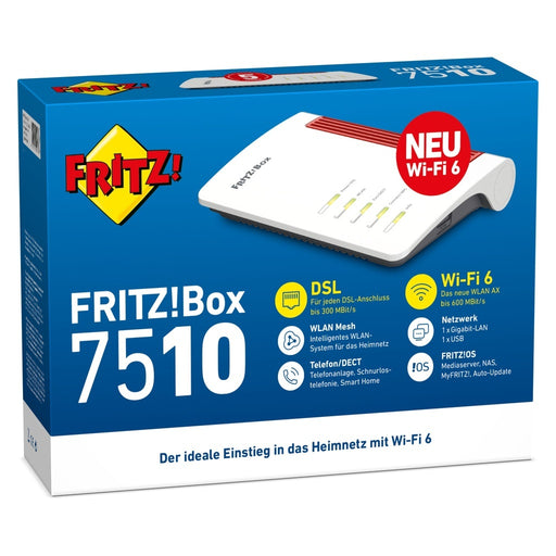 Produktbild WLAN-Router - AVM WLAN Router Wi-Fi 6 FRITZ!Box 7510