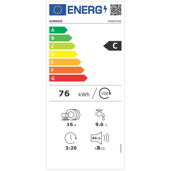 Gorenje EB-Geschirrspüler 16MG,9,6L,44dB GV663C60