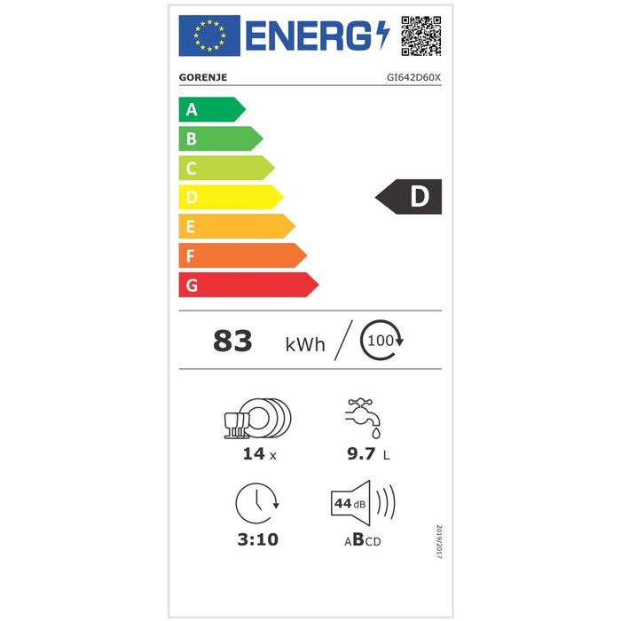 Gorenje EB-Geschirrspüler 14MG,9,7L,44dB GI642D60X