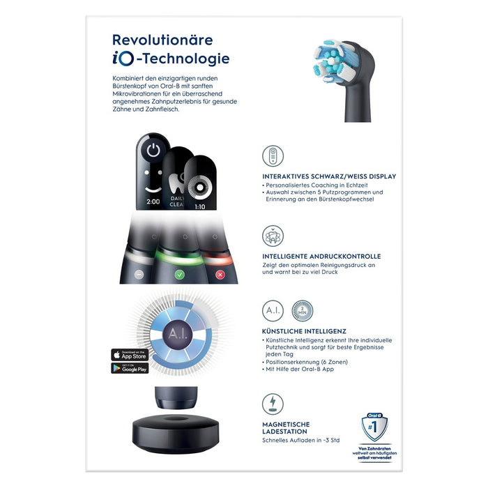 Oral-B Zahnbürste Magnet-Technologie iO Series 7N schwarz Onyx