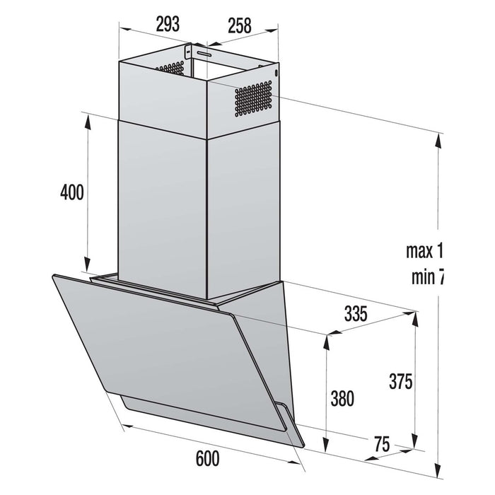 Gorenje Kaminhaube kopffrei 60cm,sw W6TB