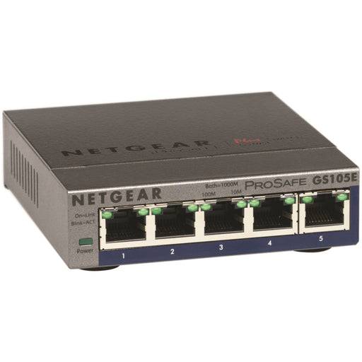 Produktbild Netzwerk-Switch - NETGEAR GS105E-200PES Netzwerk-Switch Managed L2/L3 Gigabit Ethernet (10/100/1000) Grau