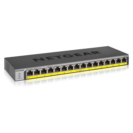 Produktbild Netzwerk-Switch - NETGEAR GS116PP Unmanaged Gigabit Ethernet (10/100/1000) Power over Ethernet (PoE) Schwarz