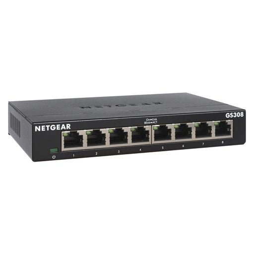 Produktbild Netzwerk-Switch - NETGEAR GS308-300PES Netzwerk-Switch Unmanaged L2 Gigabit Ethernet (10/100/1000) Schwarz