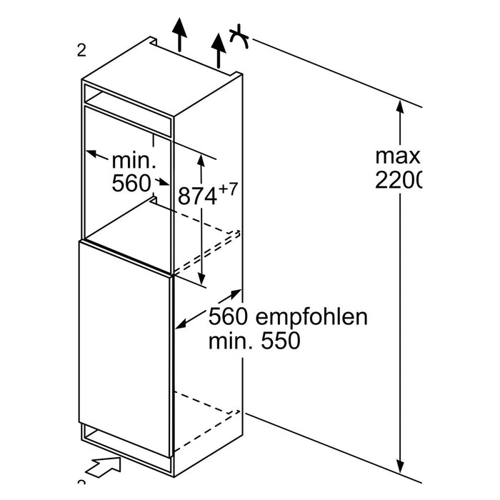 Constructa-Neff EB-Kühlgerät 119l,FreshSafe KI2221SE0