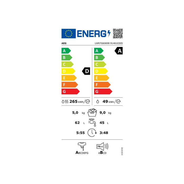 Electrolux AEG MDA Waschtrockner 9/5kg LWR7G60698