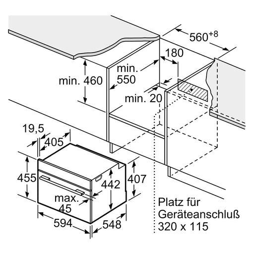 Produktbild Einbau-Dampfgarer - Bosch MDA EB-Kompakt-Dampfgarer Serie8 CDG634AB0