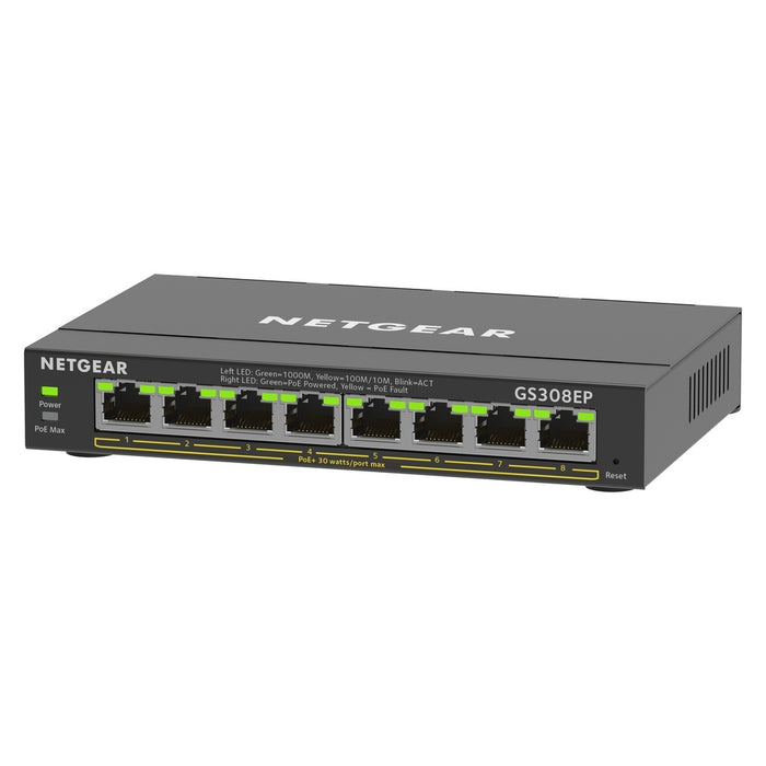 NETGEAR 8-Port Gigabit Ethernet PoE+ Plus Switch (GS308EP) Managed L2/L3 Gigabit Ethernet