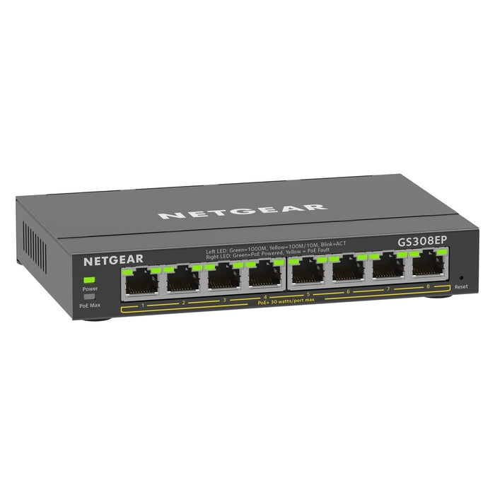 NETGEAR 8-Port Gigabit Ethernet PoE+ Plus Switch (GS308EP) Managed L2/L3 Gigabit Ethernet
