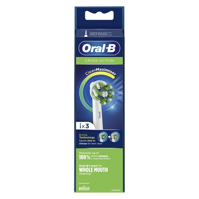 Oral-B CrossAction 80338444 Elektrischer Zahnbürstenkopf 3 Stück(e) Weiß