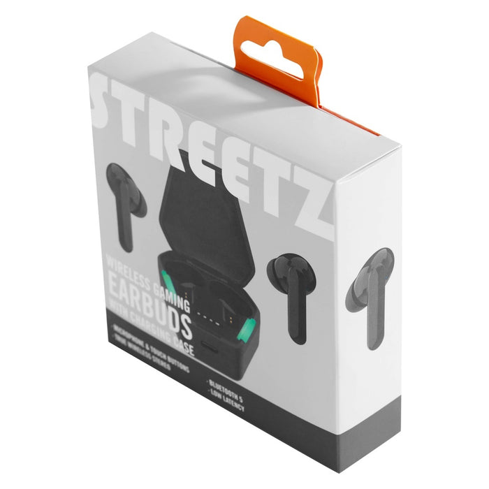 Streetz TWS-115 In-Ear Kopfhörer/Headset BT 5.0 Gaming inkl. Ladecase in schwarz