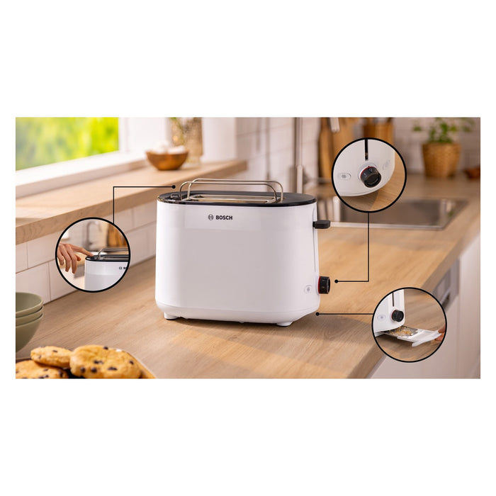 Bosch TAT2M121 Toaster 6 2 Scheibe(n) 950 W Weiß