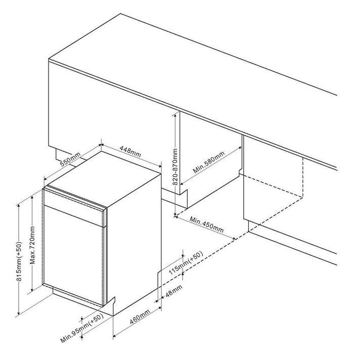 Amica EGSPV 587 915 Spülmaschine Voll integriert 9 Maßgedecke E