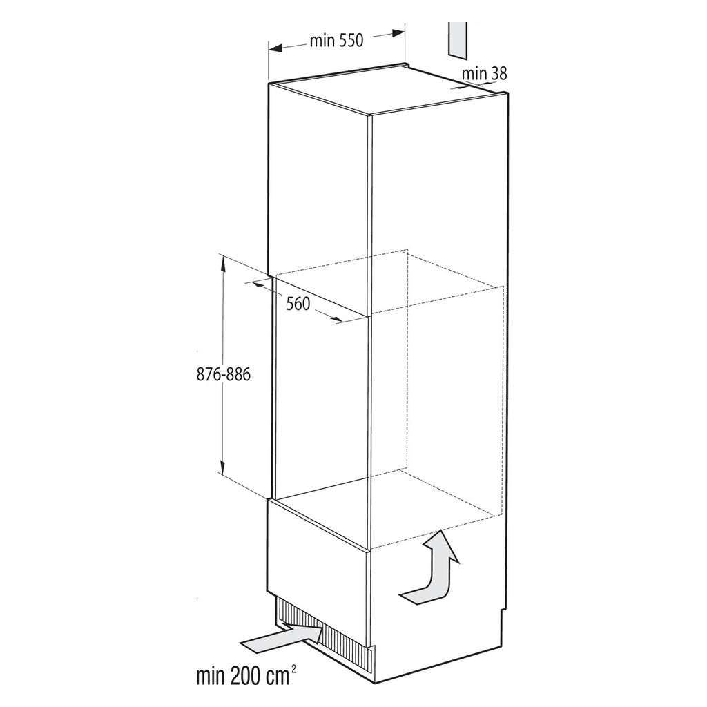Produktbild Einbaukühlschrank - Gorenje RI409EP1 Einbaukühlschrank in weiß Integriert mit Schlepptür 129 l E