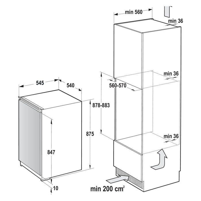 Gorenje EB-Kühlgerät Festtür,CrispZone RI209EE1