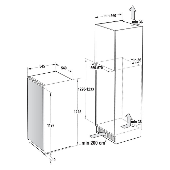 Gorenje RBI 212 EE1 Einbau-Kühlschrank inkl. Gefrierfach, Crisp-Zone 180 L E Weiß