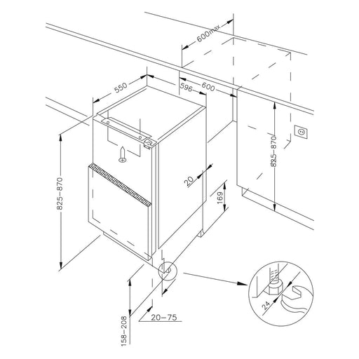 Produktbild Einbaukühlschrank - Amica UVKSS 351 900 Unterbau-Kühlschrank in weiß Vollraum 135 l E