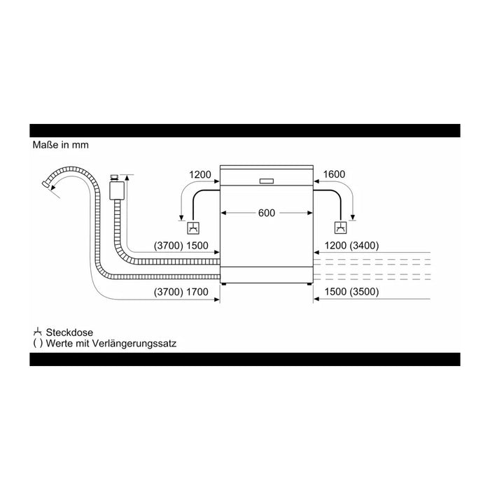 Bosch Serie 4 SMI4ECS08E Einbau-Geschirrspüler 60cm Teilintegriert 14 Maßgedecke B