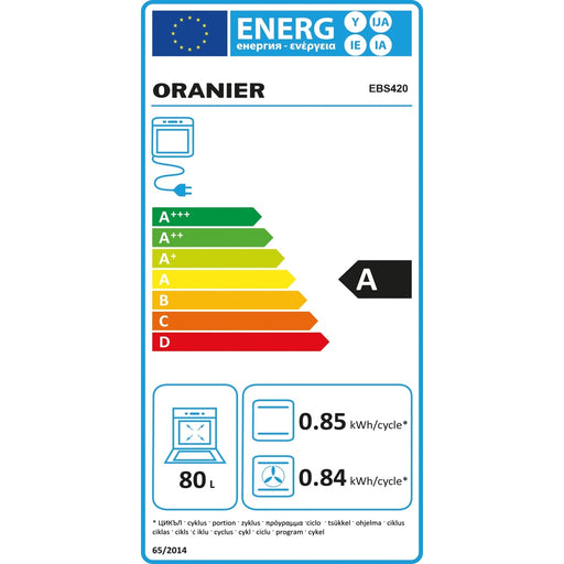 Produktbild Einbaubackofen - Oranier EBS420 Einbau-Backofen XXL-Backraum 80 L in schwarz A