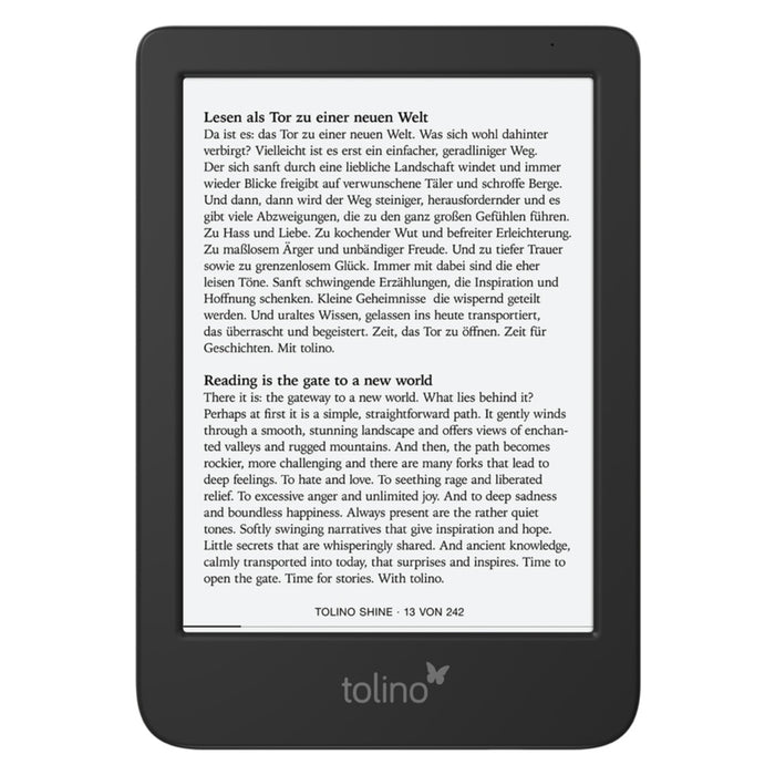 Tolino shine 5 eBook-Reader Touchscreen 16 GB WLAN Schwarz