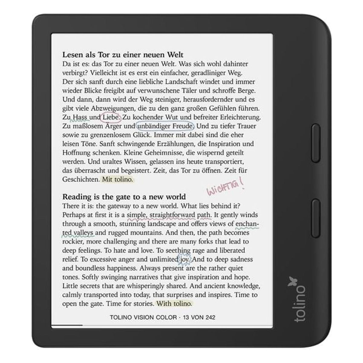 Produktbild E-Book - Tolino Vision Color 32GB Book-Reader WiFi Schwarz