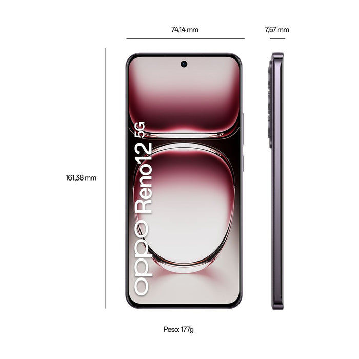 OPPO Reno12 5G 17 cm (6.7) Dual-SIM Android 14 USB Typ-C 12 GB 256 GB 5000 mAh Schwarz