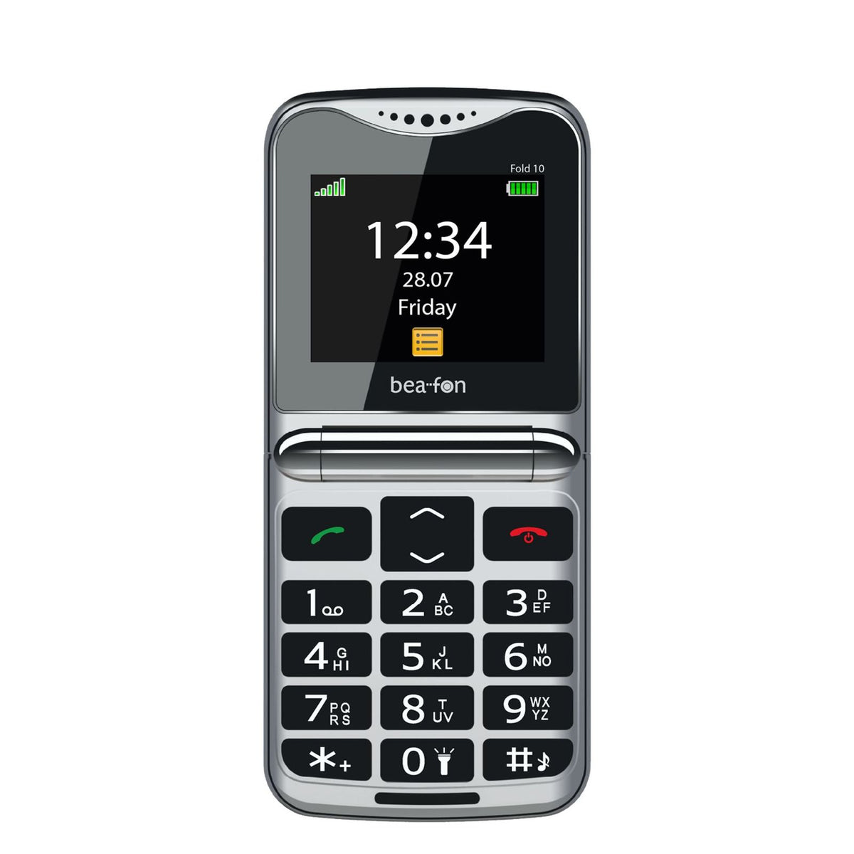 Produktbild Seniorentelefon - Bea-fon Fold10 5,59 cm (2.2) 95 g Schwarz, Silber Seniorentelefon