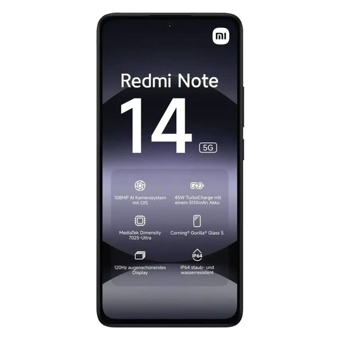 Xiaomi Redmi Note 14 5G 16,9 cm (6.67) Hybride Dual-SIM USB Typ-C 8 GB 256 GB 5110 mAh Schwarz