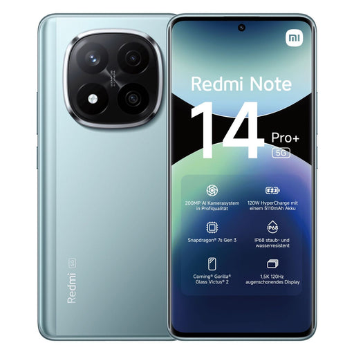 Produktbild Smartphone - Xiaomi Redmi Note 14 Pro+ 5G 16,9 cm (6.67) Dual- SIM USB Typ-C 8 GB 256 GB 5110 mAh Blau