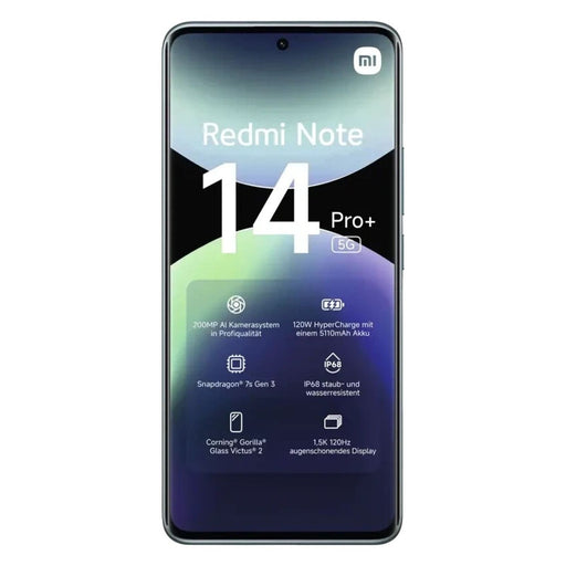 Produktbild Smartphone - Xiaomi Redmi Note 14 Pro+ 5G 16,9 cm (6.67) Dual- SIM USB Typ-C 8 GB 256 GB 5110 mAh Blau