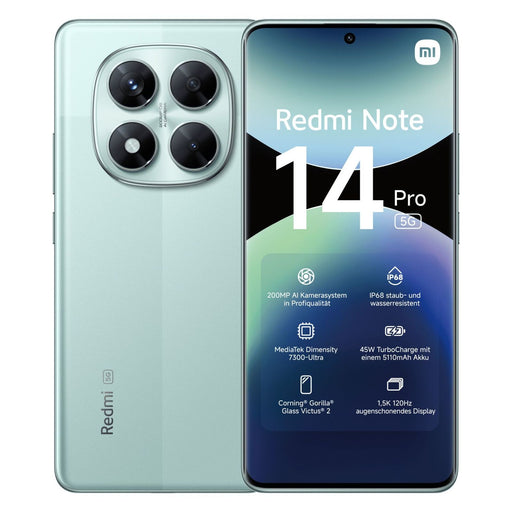 Produktbild Smartphone - Xiaomi Redmi Note 14 Pro 5G 16,9 cm (6.67) Dual- SIM USB Typ-C 8 GB 256 GB 5110 mAh Grün