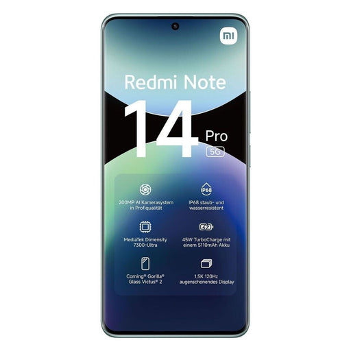 Produktbild Smartphone - Xiaomi Redmi Note 14 Pro 5G 16,9 cm (6.67) Dual- SIM USB Typ-C 8 GB 256 GB 5110 mAh Grün