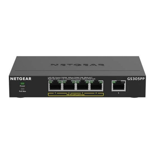 Produktbild Netzwerk-Switch - NETGEAR GS305PP Unmanaged Gigabit Ethernet (10/100/1000) Power over Ethernet (PoE) Schwarz